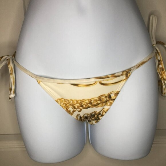 Rio de Sol Cream Gold Chain Brazilian Bikini XS - Picture 3 of 7